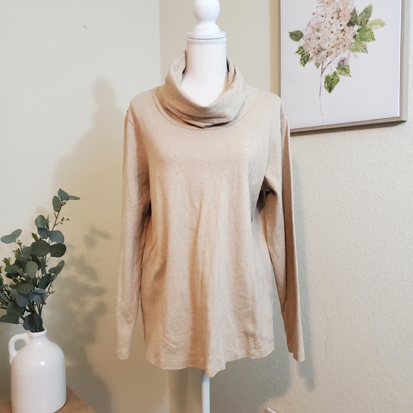L.L.Bean 100% cotton cowl neck tunic top! Size XL. - Picture 1 of 8